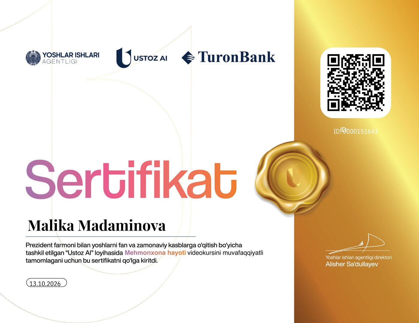 Malika Madaminova posti