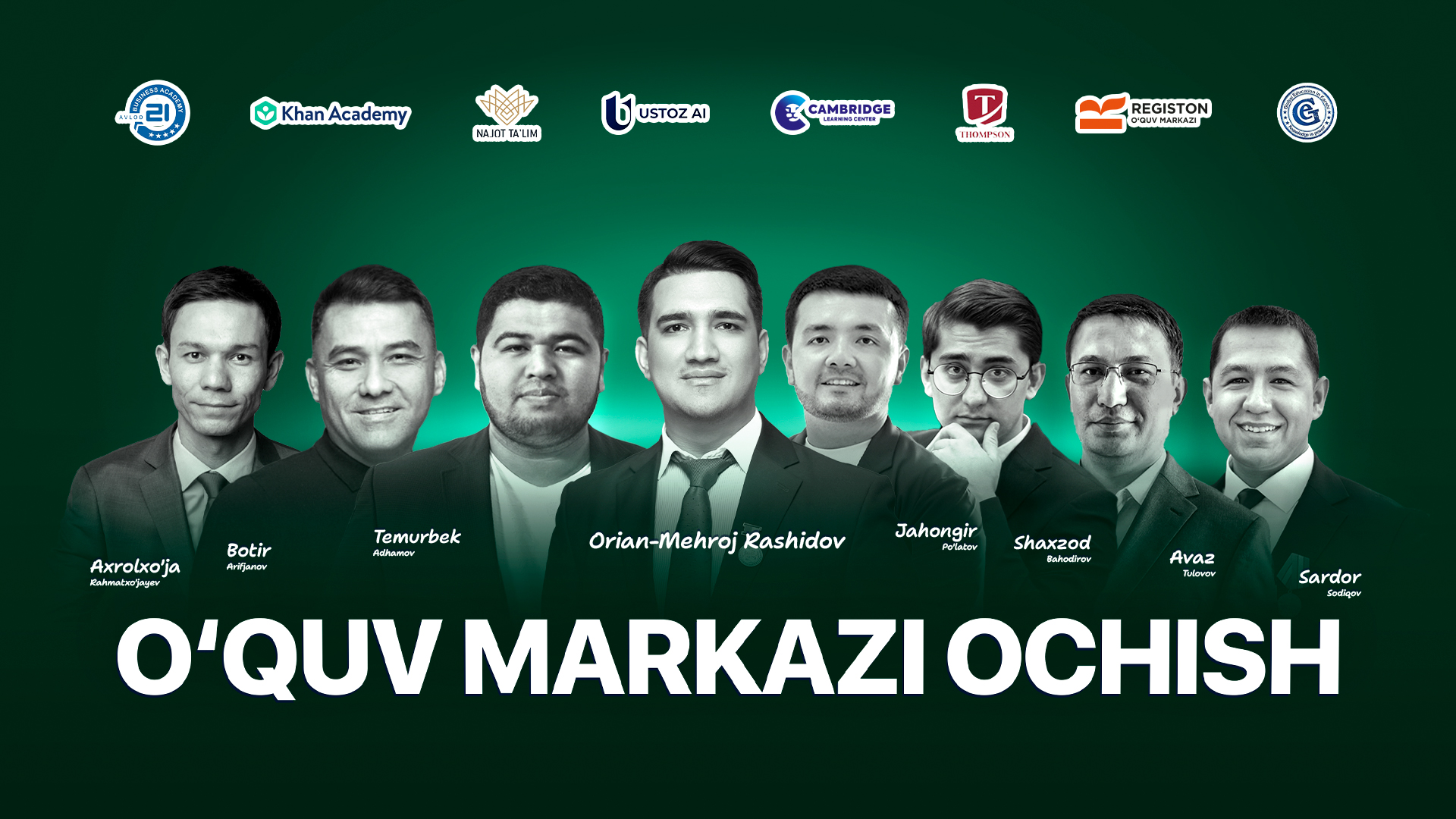 Bepul, sifatli O'quv markazi ochish kursi - Ustoz ai . Ustoz Imkoniyat O'quv markazi ochish