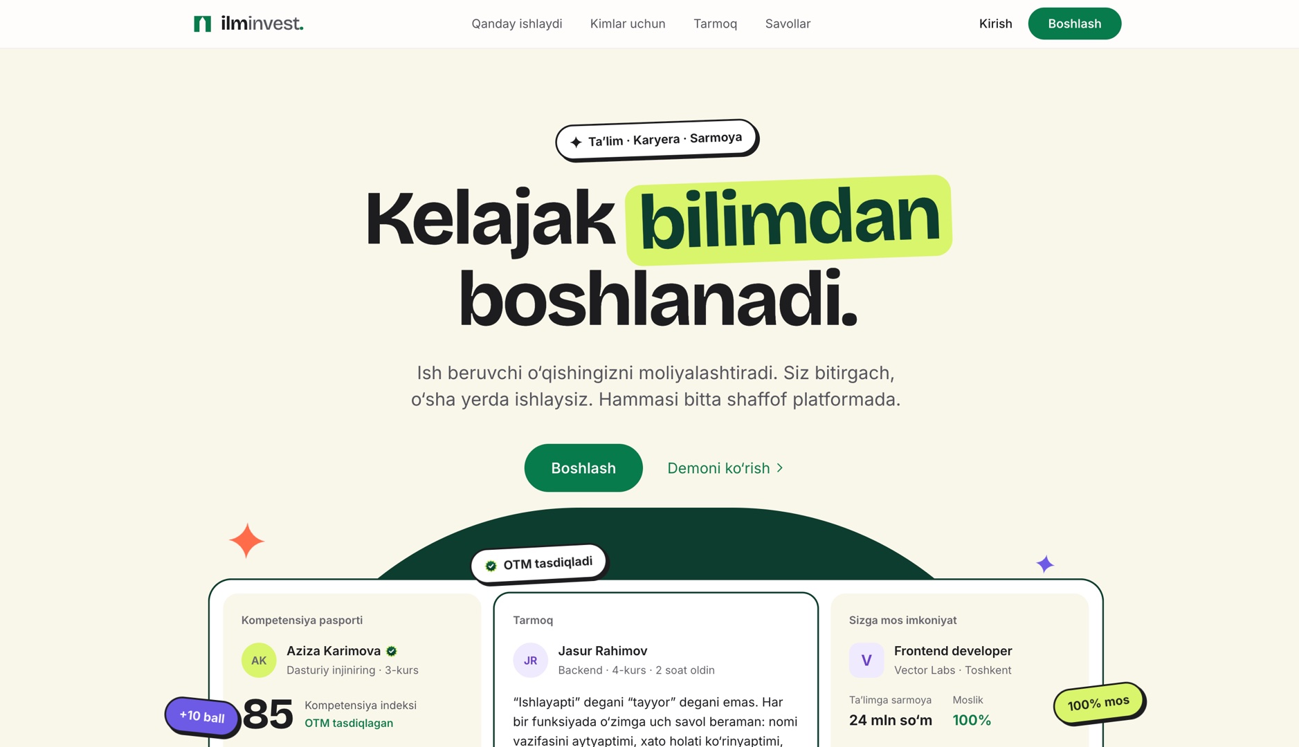 Bilimingiz bo'lsa, uni qayerda ko'rsatasiz ? Ilm Invest - talabalar uchun yagona joy: bitta…